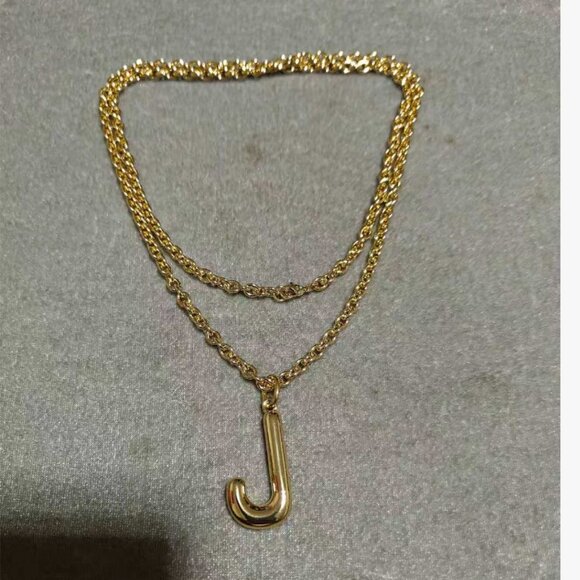 Roxanne Assoulin The Very Big Puffy Initial Necklace with Charm J/K/L/P/R - Picture 6 of 10